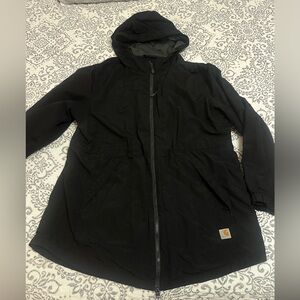Carhartt Black Hooded Coat Rain Defender